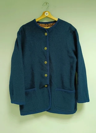 Vintage 80s Wool Blend Cardigan Jacket - Blue Color, Gold Buttons, Paisley Lining, marque: Vintage Dressing, état: Bon état, taille: XL / 42 / 14, 10,90 €, 12,15 € Protection acheteurs incluse