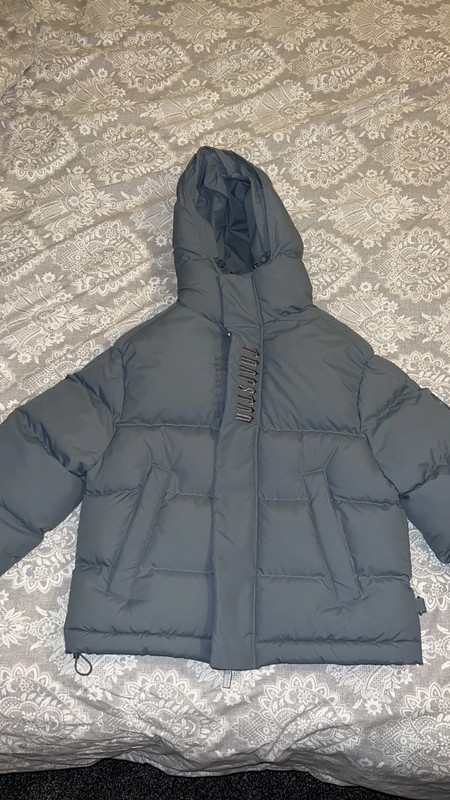 Trapstar men’s coat decoded 2022 grey hooded puffer - Vinted