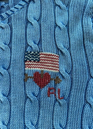 pull ralph lauren torsade bleu avec drapeau L 40 en coton et soie, brand: Ralph Lauren, condition: Very good, size: L / 40 / 12, €93.00, €98.35 includes Buyer Protection