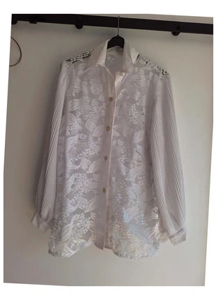 315. Chemisier blanc dentelle T42 élégant, état: Très bon état, taille: XL / 42 / 14, 9,00 €, 10,15 € Protection acheteurs (Pro) incluse