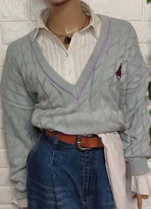 Jersey punto algodón vintage oversize 90's scooter v neck, marque: Vintage Dressing, état: Très bon état, taille: L / 40 / 12, 19,90 €, 21,60 € Protection acheteurs incluse