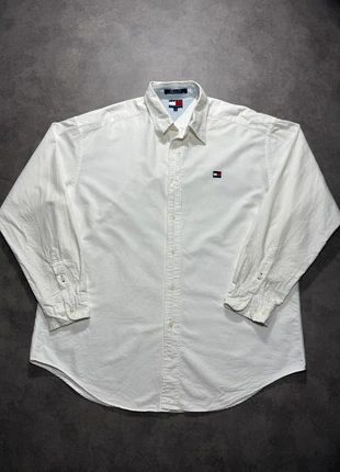 Chemise à manches longues Tommy Hilfiger blanche - Logo brodé - 100% coton - Taille L, marke: Tommy Hilfiger, zustand: Sehr gut, größe: L, 14,00 €, 15,40 € inklusive Vinted-Käuferschutz