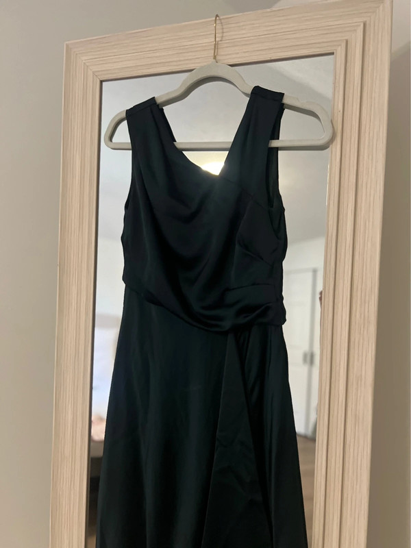 BHLDN forest green gown 4