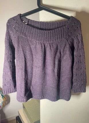 Pull violet manches 3/4 ajourées mohair – Taille S – Cache Cache – Bon état, brand: Cache Cache, condition: Good, size: S / 36 / 8, €5.00, €5.95 includes Buyer Protection