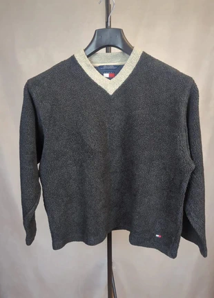 Tommy Hilfiger pull polaire col V bord contrasté drapeau logo | gris anthracite | L homme, marca: Tommy Hilfiger, estado: Bueno, tamaño: L, 23,00 €, 24,85 € Protección al comprador Pro incluida