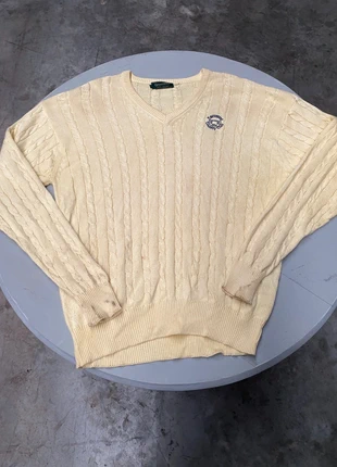 Pull torsadé Greenwich Kernwood Country Club jaune marine vintage vtg 90s, marque: Vintage Dressing, état: Bon état, taille: XL, 6,00 €, 7,00 € Protection acheteurs (Pro) incluse