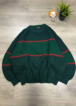 Maglione Vintage Verde/Rosso Striped Knit 🇮🇹, marque: Vintage Dressing, état: Bon état, taille: L, 15,00 €, 16,45 € Protection acheteurs incluse