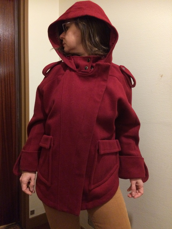 manteau rouge bordeaux laine neuf étiquette 2