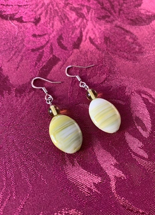 green striped glass beads earrings with stainless steel earring hooks, brand: Handmade, condizioni: Nuovo senza cartellino, €14.00, €15.40 include la Protezione acquisti