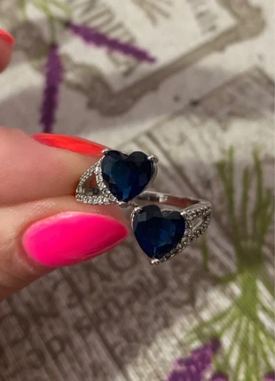 Anello elegante donna due cuori blu💙, brand: Jewelry, condizioni: Ottime, taglia: 18,1 mm Ø / 18,5, €4.50, €5.43 include la Protezione acquisti