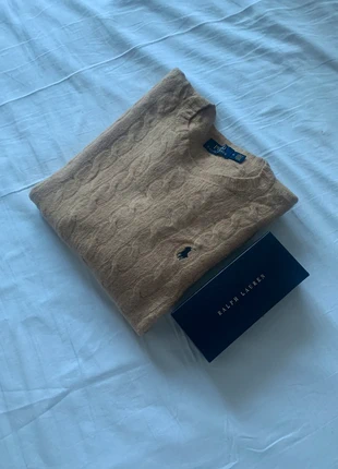 Pull Ras de Cou Torsadé Ralph Lauren Camel Logo Brodé, marque: Ralph Lauren, état: Très bon état, taille: M, 38,00 €, 40,60 € Protection acheteurs incluse