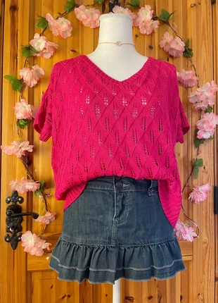 Knit Diamond Pattern Top | Short Sleeve | Vintage Inspired | Soft Girl Y2K Style | 561., brand: Lolita, condition: Very good, size: L / 40 / 12, €12.50, €13.83 includes Buyer Protection
