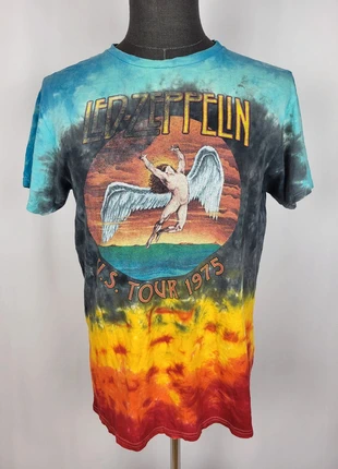 T-shirt graphique vintage multicolore Led Zeppelin U.S. Tour 1975 - 100% coton Taille M, marca: Led Zeppelin, estado: Bom, tamanho: M, €15.90, €17.40 inclui Proteção do Comprador Pro