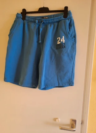 Blauwe korte broek, estado: Bom, tamanho: XL, €2.50, €3.33 inclui Proteção do Comprador