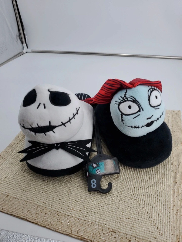 Disney Nightmare Before Christmas Jack & Sally Slippers Size 8 1