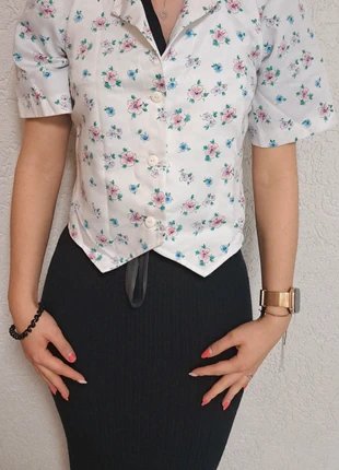 Chemisier vintage à fleurs 70s, marque: Vintage Dressing, état: Très bon état, taille: S / 36 / 8, 10,00 €, 11,20 € Protection acheteurs incluse