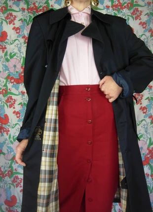 trench vintage oversize bleu marine et doublure tartan, brand: Vintage Dressing, condition: Very good, size: M / 38 / 10, €59.00, €62.65 includes Buyer Protection Pro