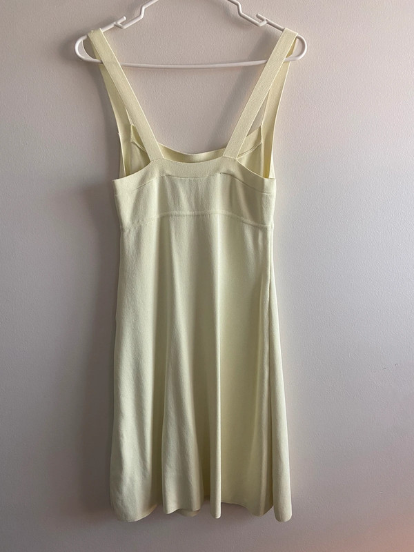Zara Mellow Yellow knit mini dress size M 3
