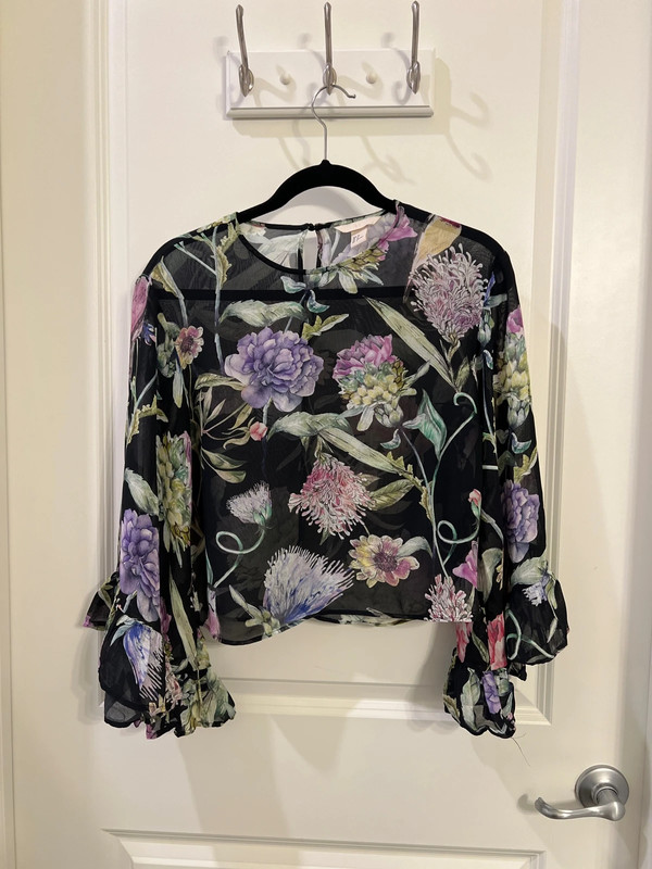 H&M sheer printed top 1