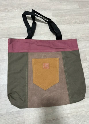 Carhartt WIP Canvas Colorblock Tote Bag Vintage Style Logo Patch Retro Shoulder Bag, marca: Carhartt, estado: Muy bueno, 13,95 €, 15,35 € Protección al comprador incluida