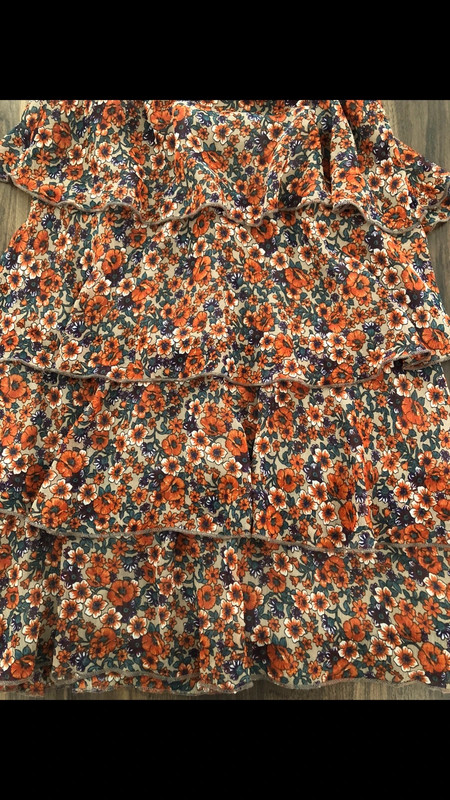 Robe Jennifer dos nus été S 36 orange à fleurs 2