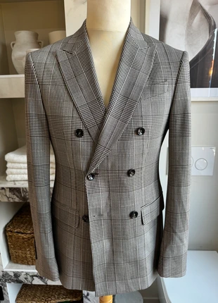 Double Breasted Glen Check Blazer - 46/S, marque: Zara, état: Neuf sans étiquette, taille: S, 49,00 €, 52,15 € Protection acheteurs incluse