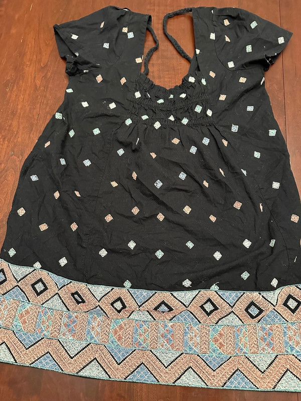 Free People black tunic with embroidery 2