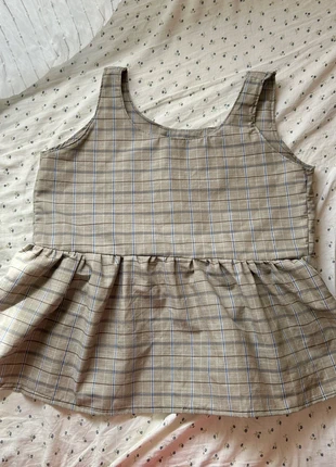 ganni inspired tartan handmade peplum top, marca: Fait Main, estado: Nuevo con etiquetas, tamaño: S / 36 / 8, 17,00 €, 17,85 € Protección al comprador incluida