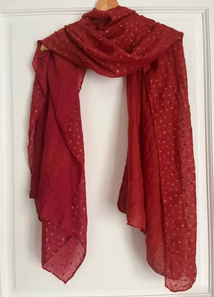 🍒 Foulard léger rouge bordeaux à petit détails dorés, marque: CALITA, état: Très bon état, 5,00 €, 5,95 € Protection acheteurs incluse