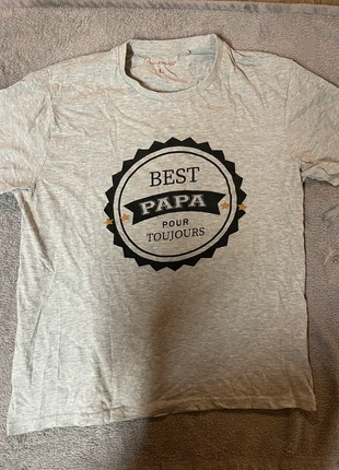 t-shirt gris - best papa pour toujours - taille L (petit), marke: Eaglewood, zustand: Sehr gut, größe: L, 3,99 €, 4,89 € inklusive Vinted-Käuferschutz
