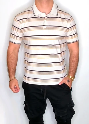 Polo vintage blanc Rayé jaune et marron Aigle - Taille XL, marque: Aigle, état: Neuf sans étiquette, taille: XL, 25,00 €, 26,95 € Protection acheteurs incluse