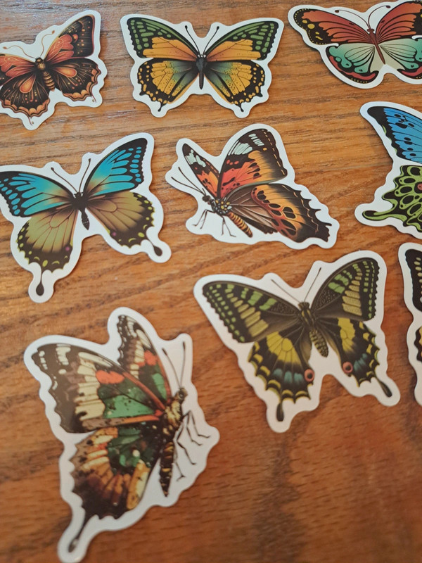 set of colorful butterfly stickers 2