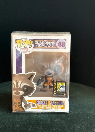 Funko pop rocket raccoon comicon, merk: Funko Pop, staat: Heel goed, maat: Universeel, € 50,00, € 53,20 inclusief Kopersbescherming