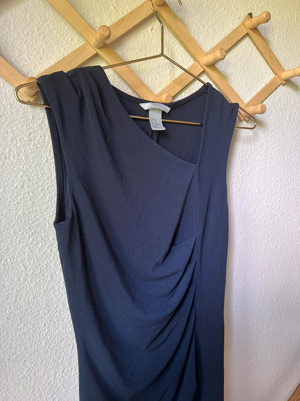 H&M blue fitted midi dress size xs 4