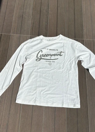 Mango T-shirt branca de manga comprida “Greenpoint”, marca: Mango, estado: Muito bom, tamanho: S, €1.50, €2.28 inclui Proteção do Comprador