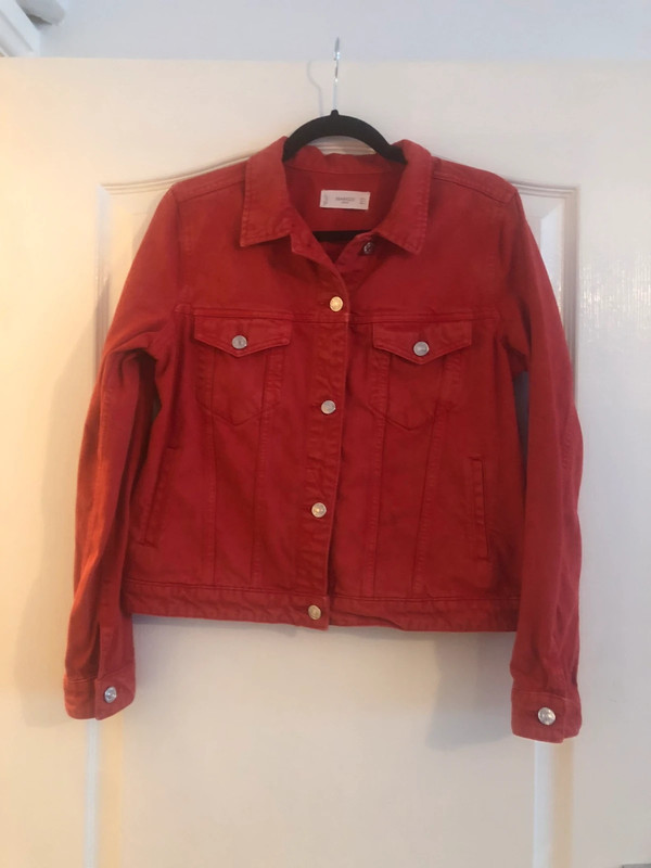 Mango red denim jacket
