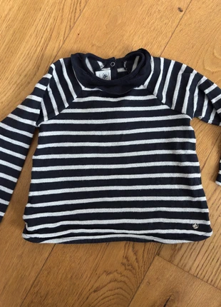 Sweat rayé marine/argent 24 mois, marca: Petit Bateau, estado: Muito bom, tamanho: 18-24 meses / 86 cm, €12.00, €13.30 inclui Proteção do Comprador