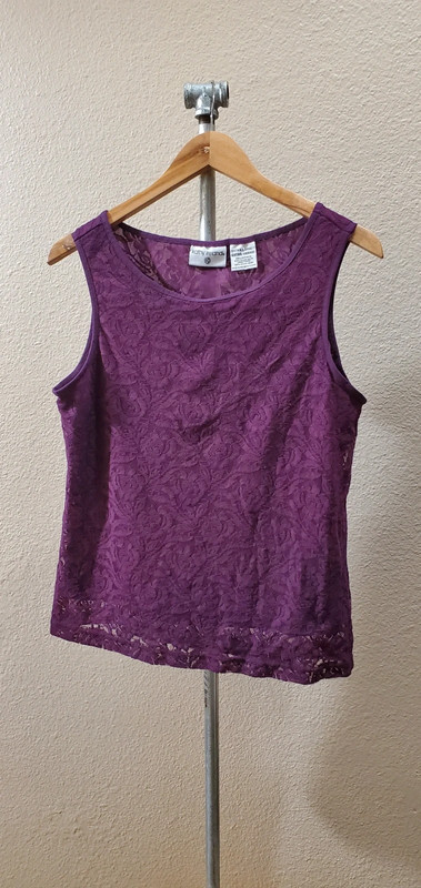 Kathy Ireland Purple Lace Tank 1