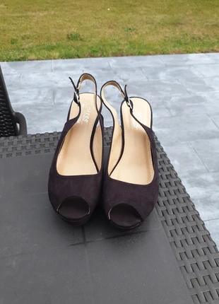 Escarpins noirs bouts ouverts, brand: Miss Incantevole, condition: Very good, size: 39, €5.00, €5.95 includes Buyer Protection