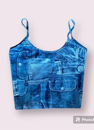 Denim-looking top, marque: y2k, état: Très bon état, taille: XS / 34 / 6, 4,00 €, 4,90 € Protection acheteurs incluse