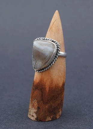 925 Sterling Silver Agate Gemstone Ring Size K1/2, brand: Silver, condition: Very good, size: 16.1 mm / K½, £13.99, £15.39 includes Buyer Protection