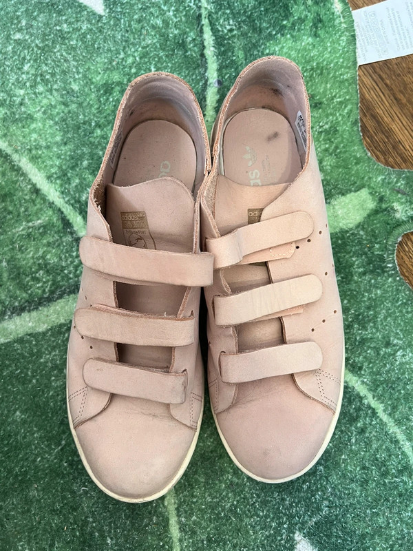 Adidas stan smith velcro strap pink hot sale