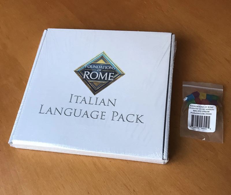 Foundations of Rome Language pack in Italiano + upgraded score markers - Kickstarter - Nuovo 1