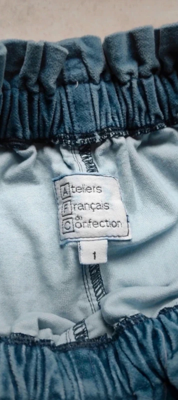 Sublime pantalon en velours taille haute bleu AFC Atelier Français de Confection Taille 1 - photo numéro 10