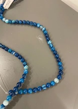 Pietra naturale: 2 fili di Agata striata colorata blu 8mm, marque: Naturale, état: Neuf avec étiquette, 8,00 €, 9,10 € Protection acheteurs incluse