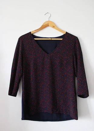 blouse bleu marine motifs rouge taille M femme été automne, marca: Etam, estado: Muy bueno, tamaño: M / 38 / 10, 3,00 €, 3,85 € Protección al comprador incluida