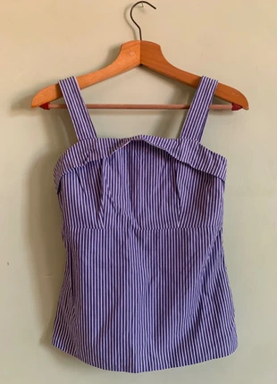 Top Hallhuber - Righe Blu/Bianche - Dettaglio Fiocco sul Retro - Taglia XS / IT 38 / EU 34, marque: Hallhuber, état: Très bon état, taille: XS / 34 / 6, 15,00 €, 16,45 € Protection acheteurs incluse