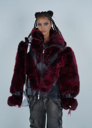 Doudoune veste jacket fausse fourure cuire avant garde Nerazzurri Faux Fur Leather Jacket, marque: Japan Style, état: Neuf sans étiquette, taille: S / 36 / 8, 220,00 €, 231,70 € Protection acheteurs incluse