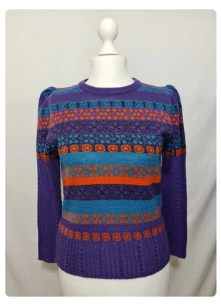 Pull violet motifs jacquard des années 70-80, marke: Vintage, zustand: Sehr gut, größe: M / 38 / 10, 30,00 €, 32,20 € beinhaltet Vinted-Käuferschutz Pro