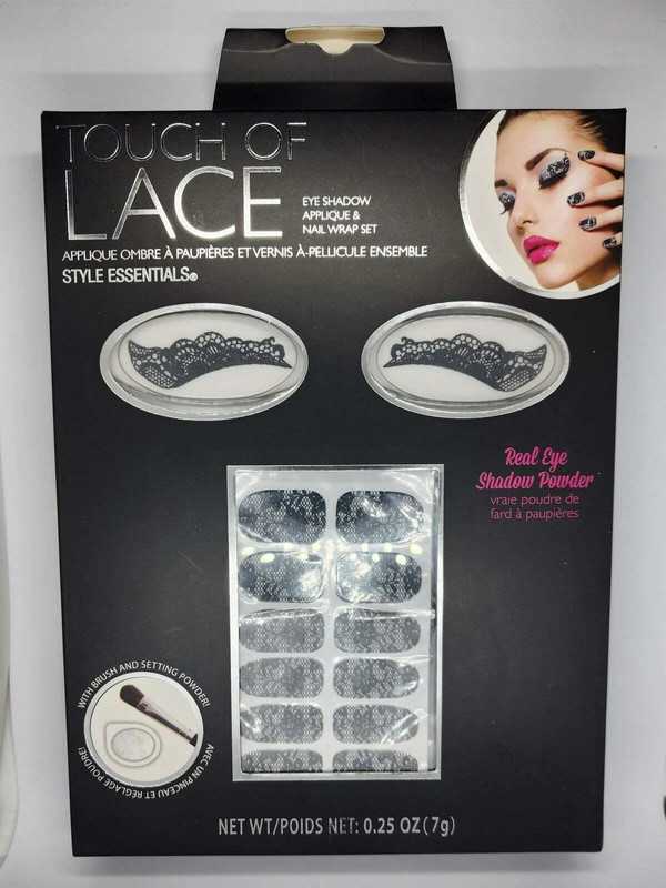 Style Essentials Touch Of Lace Black Lace Eye Shadow Appliqué & Nail Wrap Set 1